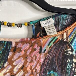 Cache Multicolor Dress with Beaded Detail